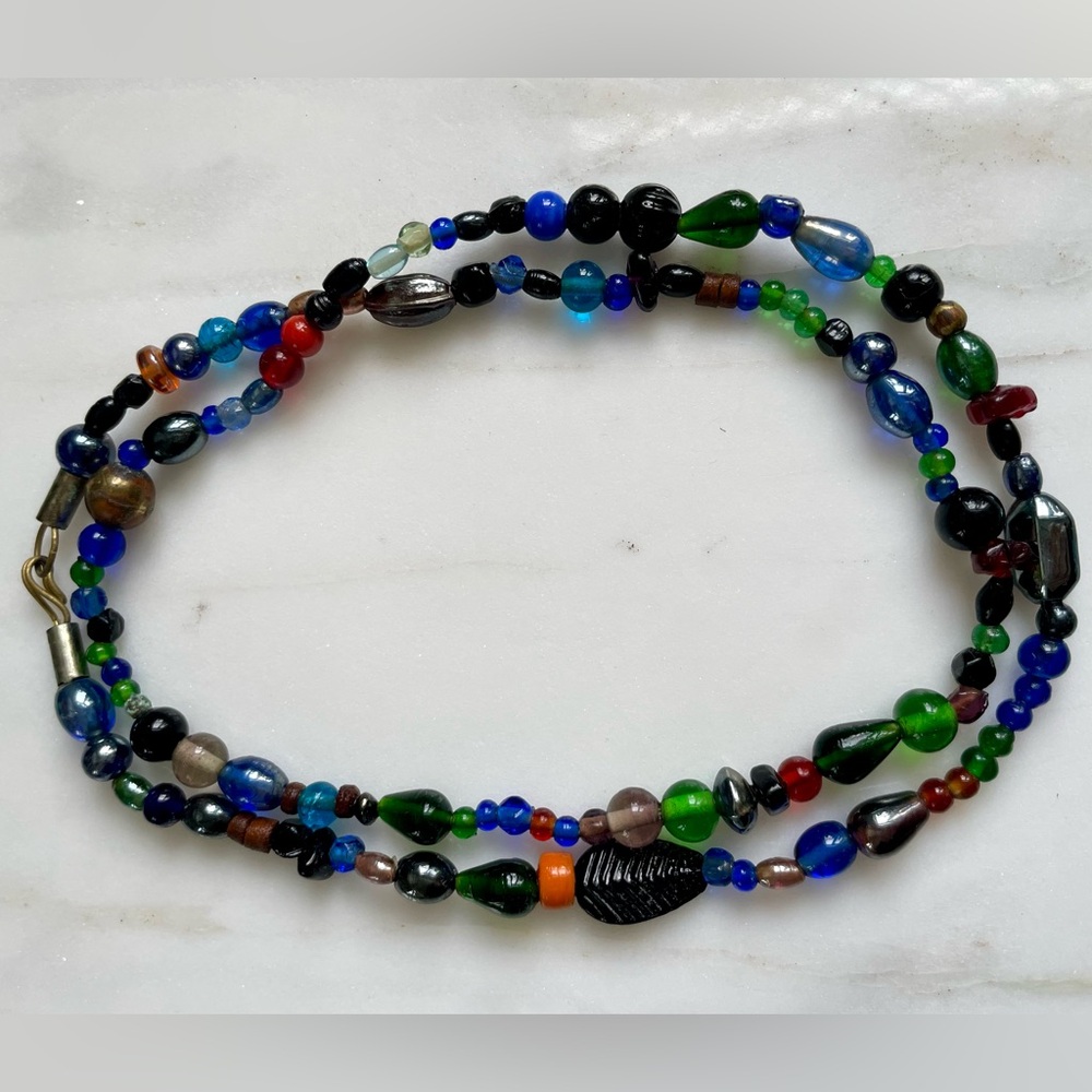 Multicolor Beaded Women's Necklace - Colorful Glass Beads